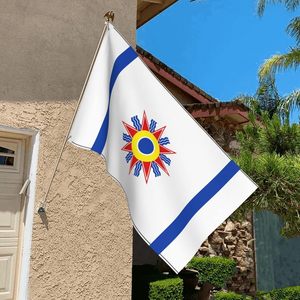 Drapeau chaldéen personnalisé 3x5 pieds, grand, 100D, moyen, extérieur et intérieur, bannière Hopi d'Arizona, décoration de la maison, cour, vente en gros bon marché - Product Image 2