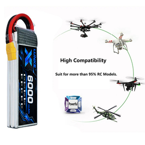 11.1V 50C 6000mAh แบตเตอรี่ลิโป้กระแสไฟคงที่ทนทานสำหรับโดรนแข่งเอฟพีวี อาร์ซีอุปกรณ์บิน 102050 - Product Image 5