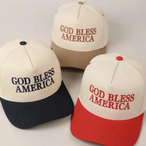 Oem Logo 5 Panel de malla de espuma de cuerda personalizada 3D Puff Print Trucker Hats Cap Gorra de béisbol Sombrero de mezclilla desgastado para hombres - Product Image 1