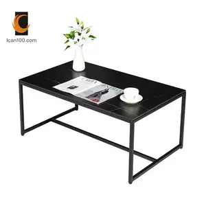 Table centrale moderne, nouveau Design, meuble de salon, Table basse noire en marbre et thé