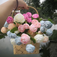 A-321 Hochzeit Blume Pfingstrose Seide Stiele Weiße Pfingstrosen Künstliche Tee Rose Blumen arrangement