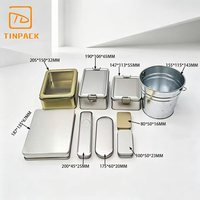 Ensemble de boîtes en métal personnalisées de qualité alimentaire pour l'emballage de biscuits, de gâteaux et de bonbons