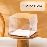 Boîte à gâteau transparente carrée avec poignée en stock avec logo personnalisé pour emballage cadeau de fleurs Ensembles de boîtes