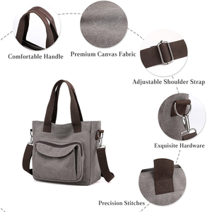 <b>Canvas</b> Tote Bag for Women Men Large Capacity Crossbody Shoulder <b>Handbag</b> Top Handle Satchel - Product Image 3