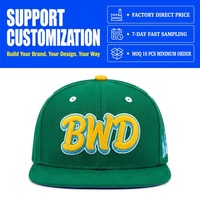 Gorra Deportiva Unisex de Alta Calidad con Logotipo Bordado en Chenilla Personalizado, Estructurada, Transpirable, de 6 Paneles, con Visera Plana y Cierre a Presión