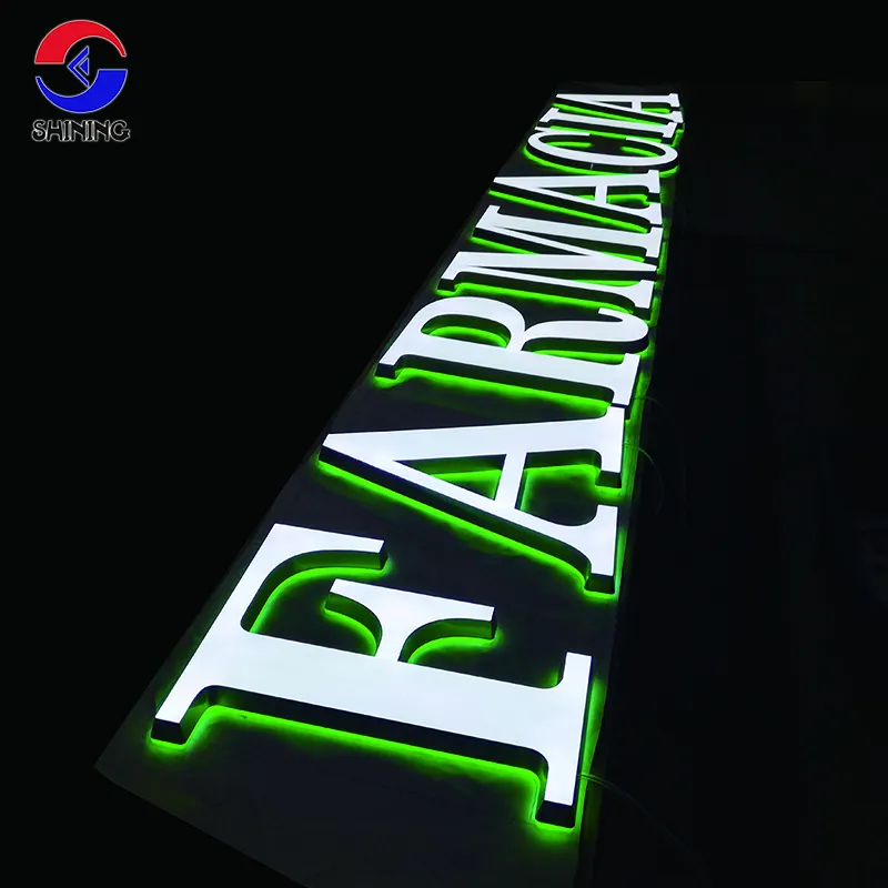Produttore Custom LED dentista farmacia Green Cross Sign Board Design Enseigne Lumineuse Pharmacie farmacia LED Sign