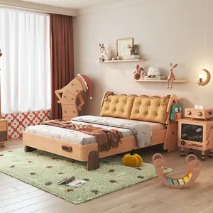 현대 어린이 단단한 나무 침대 쿠키 만화 어린이 침실 가구 공주 어린이 침대
