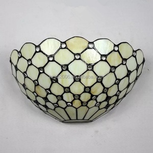 Lampe murale LED de luxe de style Tiffany, design européen, 12 pouces, semi-fait main, verre teinté élégant, 2700K blanc chaud, chambre/salon - Product Image 2