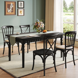 Rắn gỗ bàn ăn giữa thế kỷ phong cách hiện đại hạt gỗ khắc Chất lượng cao sang trọng trang trí bàn ăn - Product Image 3