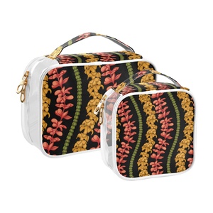 2PCS Puakenikeni <b>Lei</b> Flower Custom Travel Storage Carry Pouch Clear Makeup Bag Pvc Transparent Waterproof Cosmetics Bag - Product Image 1