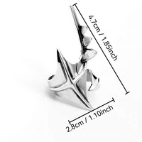 Bague irrégulière Cyberpunk Alien unisexe, style hip-hop, anneaux ouverts exagérés, accessoires de bijoux de carnaval, cadeaux de Noël