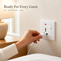 MVAVA-Cadre pour PC britannique 2 Gang 2 Voies 13A Prise de courant électrique de sécurité à double prise avec USB Type C