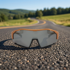 Orange Color Sport Sunglasses with UV400 Protection and Grey Lenses for Outdoor Activities - Product Image 3