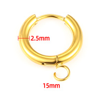 Boucle d'oreille créole en acier inoxydable chirurgical avec crochet, hypoallergénique, forme ronde, boucle ouverte, long crochet, anneau ouvert