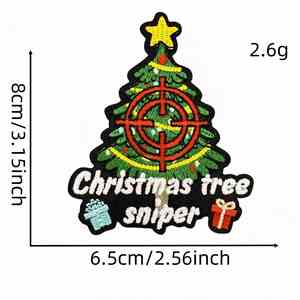 Ensemble avec Père Noël, flocons de neige, sapins de Noël et cannes en sucre, parfait pour les travaux manuels et projets de bricolage de Noël, patch brodé de Noël - Product Image 4