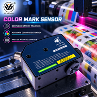 Sensor Tanda Warna Fotoelektrik GS-180 Presisi Tinggi RGB 3 Warna untuk Mesin Pencetak Kemasan