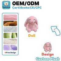 Fabricante de Peluches Personalizados con Logotipo y Múltiples Colores, Conejo de Orejas Largas de Peluche, Lindo Conejito de Peluche con Camisetas CPC