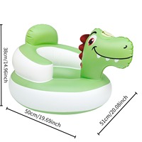 Siège gonflable pour bébé en PVC OEM/ODM, motif dinosaure mignon, chaise d'apprentissage pour nourrissons, pour le bain, l'alimentation, intérieur et extérieur