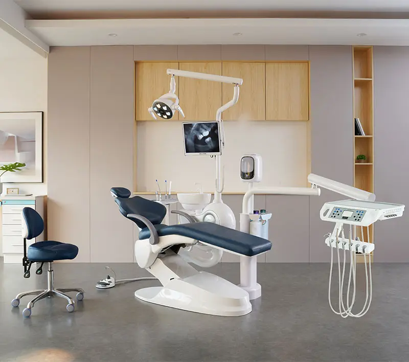 Unit Dental Mode Tahan Lama Kursi Dental Hitam DENGAN HARGA TERBAIK Sistem Filtrasi Air Dental Kamera Oral dengan Mesin Vakum