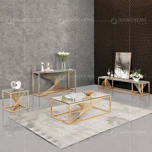 Glass French Metal <strong>Legs</strong> Gold <strong>Console</strong> <strong>Table</strong> - Product Image 2