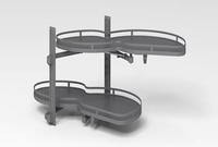 TKK Organisateur de rangement de cuisine rotatif à 2 niveaux en métal, support amovible pour armoire de cuisine