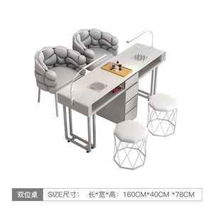 Mesa de Manicura Estilo Francés, Muebles de Salón de Madera Modernos y de Lujo, Venta Directa de Fábrica, Conjuntos de Muebles para Salón de Uñas - Product Image 3