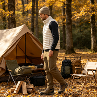 Gilet matelassé coupe-vent pour homme, style safari nordique, personnalisé, polyvalent pour la randonnée, l'escalade, le ski, couche intermédiaire chaude et isolante pour homme