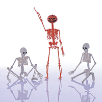 Ensemble de décoration squelette d'Halloween 70 cm – Squelette en plastique et tête de citrouille – Accessoire d'horreur pour fête et décoration de maison hantée
