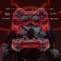 Manette sans fil Bluetooth 6 axes à double vibration pour PS3 Slim/Pro et mobile – Contrôleur Mando Manatte