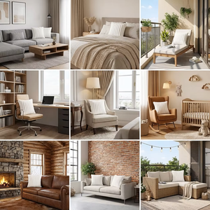 <span class=keywords><strong>Funda</strong></span> de cojín cuadrada nórdica de piel de conejo con rayas verticales de color liso estilo INS, técnica tejida, con cremallera, ¡la más vendida! - Product Image 3