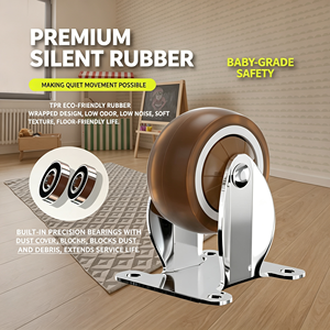 Stainless Steel Swivel Caster Wheel 125mm Polyurethane Brake Locking Mechanism Industrial Use 250kg Capacity Maintenance Free - Product Image 5