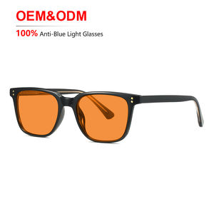 Vente en gros de montures optiques classiques TR90, lunettes de mode jaunes avec verres orange, lunettes de créateur personnalisées unisexes, anti-lumière bleue - Product Image 1