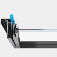 Porte battante à cadre ultra-fin en aluminium 6063-T5 haute résistance, double vitrage, ouverture latérale, insonorisée, pour chambre et villa