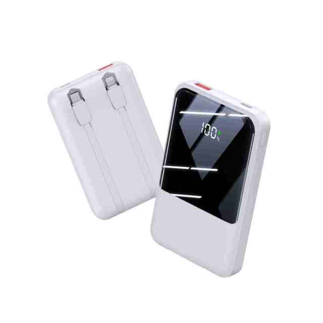 Trending 10000mAh 20W Ultra Slim Portable Power Bank Fast Charging Mini Mobile Battery Pack with Cable Li-Polymer Battery