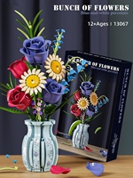 Meilleures ventes : Ensemble de blocs de construction MOC haut de gamme, thème Vase de fleurs artistique, avec plantes en plastique à assembler, pour la construction créative