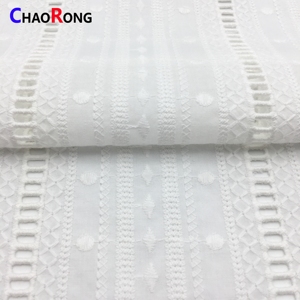 Prezzo ragionevole RXF0522 occhiello di cotone 100% bianco ricamo pizzo tessuto ricamo per merletto da sposa tessuti di pizzo - Product Image 1
