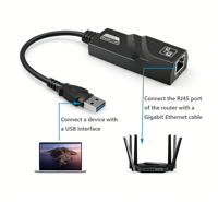 Adaptador Ethernet USB 3.0 a RJ45, convertidor para ordenador portátil, extensor USB sin controlador, tarjeta de red USB de alta velocidad para escritorio, Gigabit