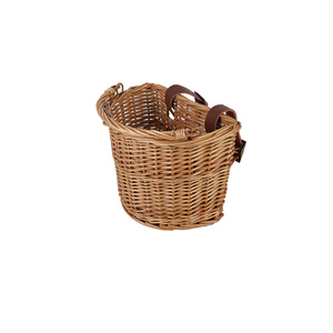 Nhà Máy Trực Tiếp Bán Buôn Hot Bán Nửa Vòng Phía Trước <span class=keywords><strong>Wicker</strong></span> Xe Đạp Giỏ Với Dây Đeo Bằng Da - Product Image 1