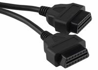 Cable OBD Universal macho a hembra de 16 Pines, adaptador de Cable de extensión OBD II, empalme de Cable para coches con protocolos OBD2, color negro