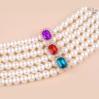 Collier de luxe élégant personnalisé pour chat avec strass solides et design cœur scintillant, pendentif perle Saint-Valentin à dégagement rapide