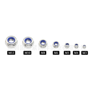 304 Stainless Steel Nylon <b>Lock</b> Nut Assortment Kit M3 M4 M5 M6 M8 M10 M12 180Pcs Metric DIN985 Grade A A2-70 - Product Image 3