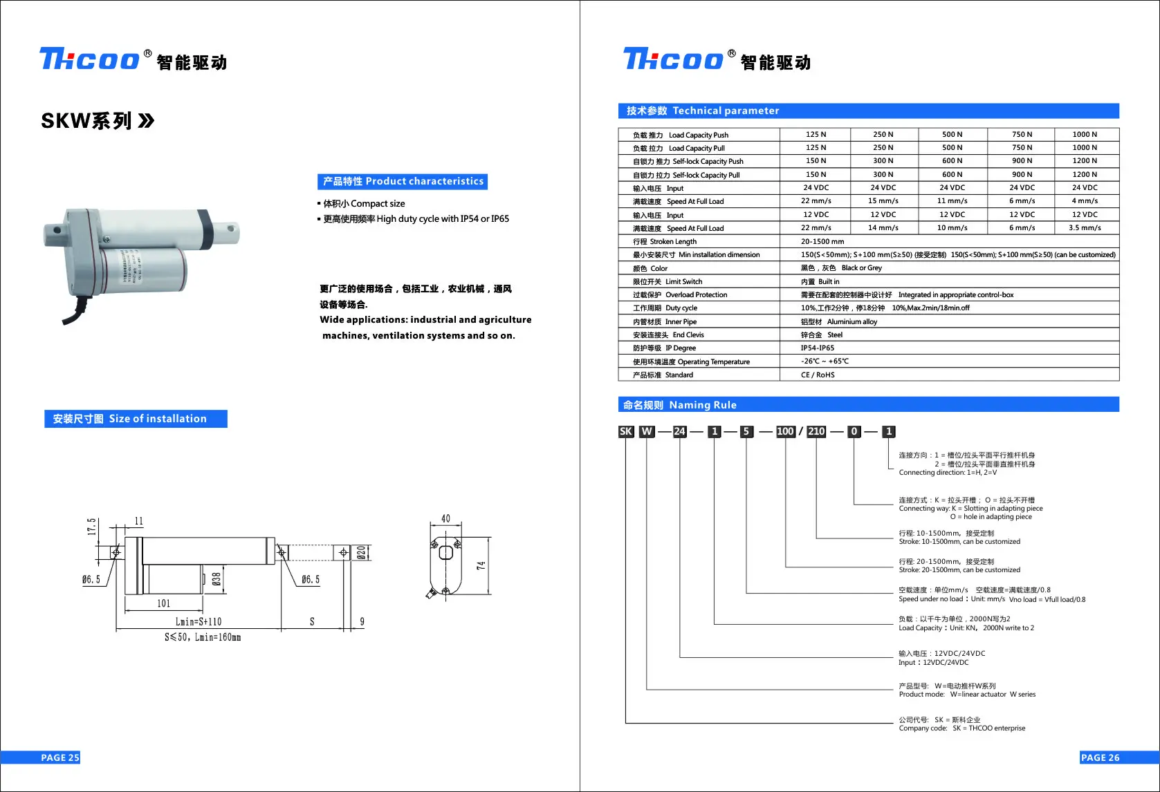 DC 12v 24v 50-500mm Micro motore elettrico attuatore lineare motore passo-passo IP65 per l'automazione