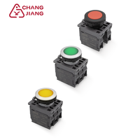 Serie CJK 22mm Marco de mosaico plano negro Interruptor de botón eléctrico montado al ras IP65 Plástico LED 1NO 1NC Control industrial