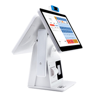 Terminal Pos Win10/Win11 todo en uno con escáner de alta velocidad pantalla dual Intel I5 Pos caja registradora escáner de código QR impresora de 58mm