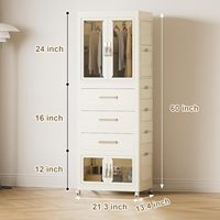 Armoire de rangement sans installation, armoire en plastique, organisateur de vêtements, armoire portable pliable pour chambre à coucher