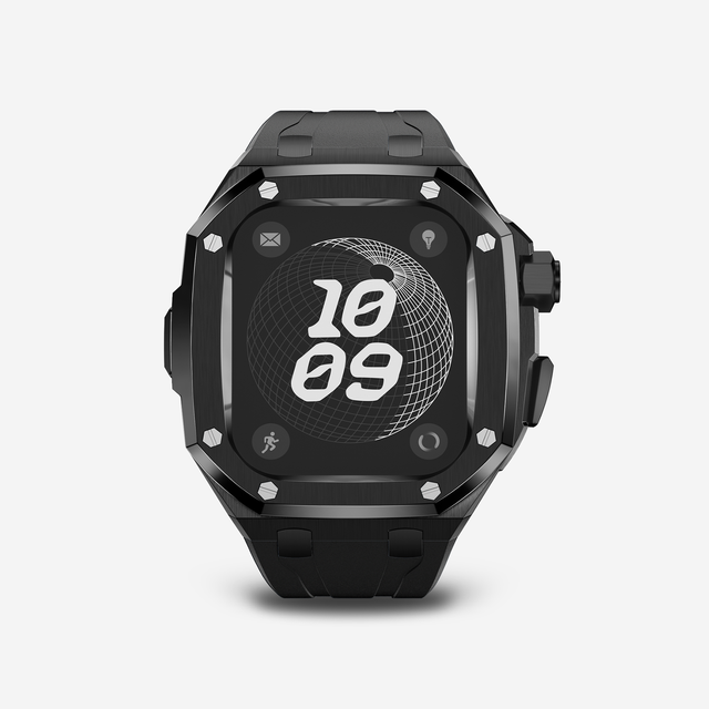 New Luxury Mod Kit Ultra 3 2 1 49MM Titanium Alloy Case+Fluororubber Smart Band Strap for apple Watch Series 9 8 Band 44mm 45mm