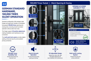 <span class=keywords><strong>Porte</strong></span> <span class=keywords><strong>de</strong></span> <span class=keywords><strong>garage</strong></span> battante AOSTTER en alliage d'<span class=keywords><strong>aluminium</strong></span> à cadre fin avec double vitrage trempé et écran en acier inoxydable, design décoratif - Product Image 4