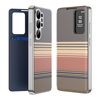 Étui de téléphone portefeuille à motif tissé dégradé avec fente pour cartes pour Samsung Galaxy S26 S25 S24 Ultra – Housse de protection de haute qualité