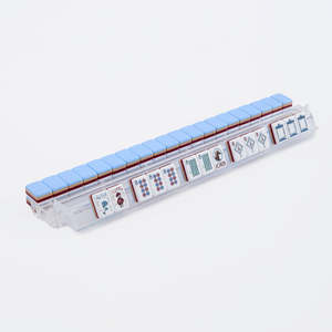 Ensemble minimaliste moderne avec motif botanique circulaire vert, tuiles de mahjong américaines de luxe gravées en acrylique pour soirée de jeu en famille - Product Image 6