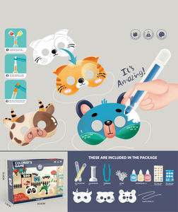 KSF Hot Selling Educatieve Kleurpotloden Waterverf DIY Schilderen Speelgoed Tekenen Dieren Maskers Papier - Product Image 6